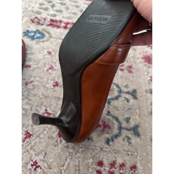 Vintage Enzo Angiolini Eadanette Brown Leather Low Loafer Pumps Heels Size 8.5 - Picture 5 of 12